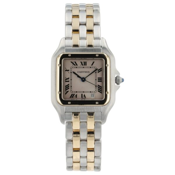 57_eef06459-9adf-4dba-a4e6-e8625bf591c3 Cartier Panthere Silver Dial Gold and Steel 27mm Quartz Unisex Watch 110000R