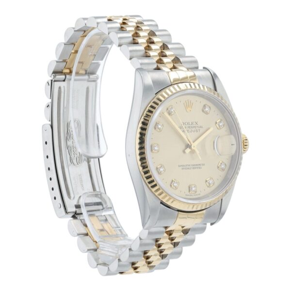 Rolex Datejust Gold & Steel Diamond Champagne Dial 36mm Automatic Mens 16233