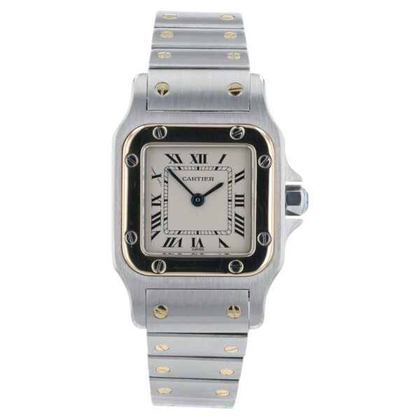 57_fb3dd772-45a3-426d-8757-37803620bcbc Cartier Santos Gold & Steel Silver Dial 24mm Quartz Women’s Watch 1057930