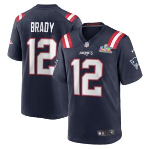 fhwiefjew12-2000x2000-1 Men's New England Patriots #12 Tom Brady Navy Super Bowl LX Patch Game Jersey