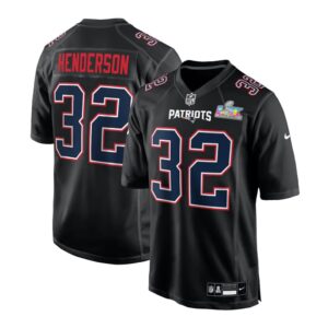 pgowepgikewop-2000x2000-1 Men's New England Patriots #32 TreVeyon Henderson Black Super Bowl LX Patch Carbon Fashion Game Jersey